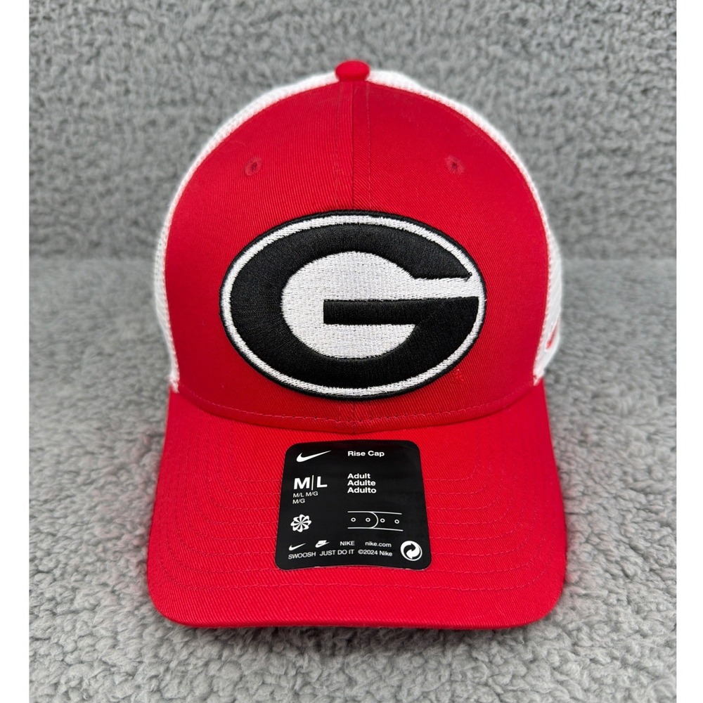 Nike Georgia Bulldogs Rise Trucker Cap Red White FZ6346-657 Mens Sz M/L NEW